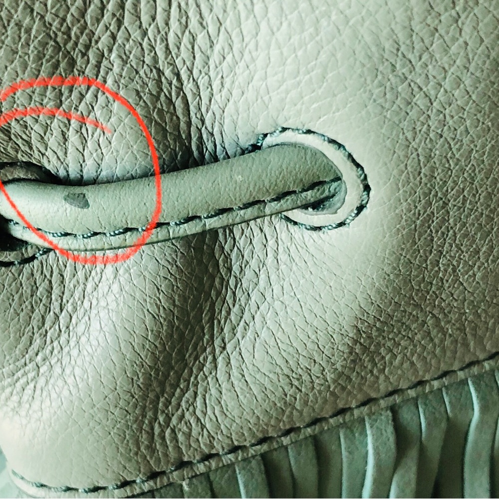 Fossil Fringe Drawstring Crossbody - Sage / Mint Green - Picture 9 of 11